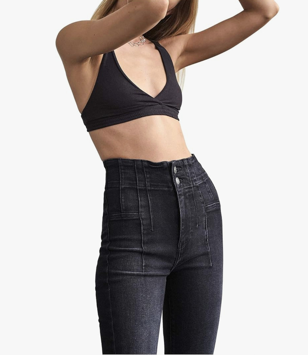 We The Free Jayde Flare Jeans Black Size 29 Boho High Waist